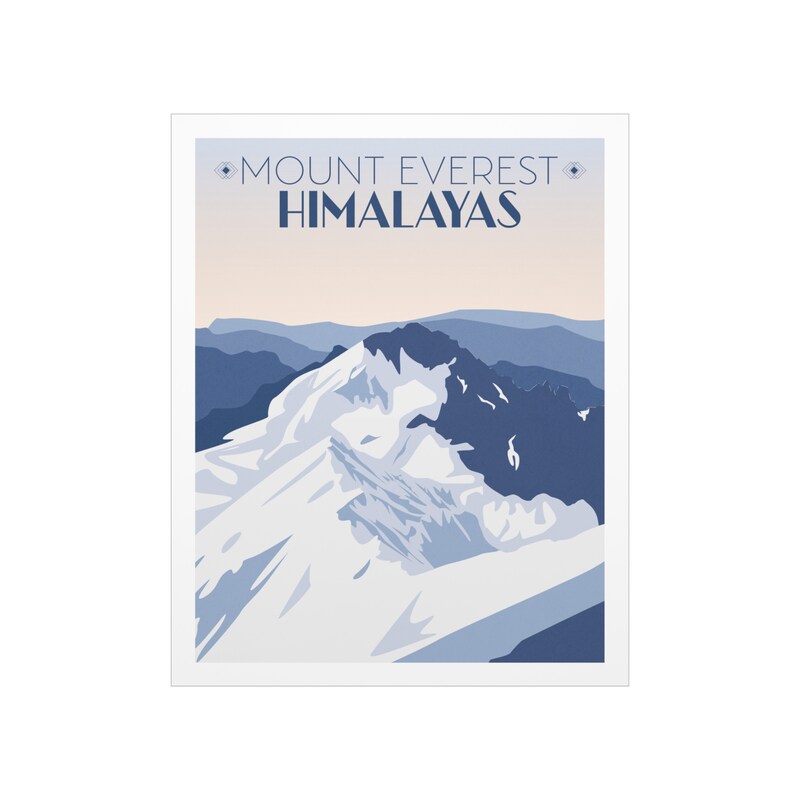 Mount Everest Himalayas Asia Premium Matte Travel Poster
